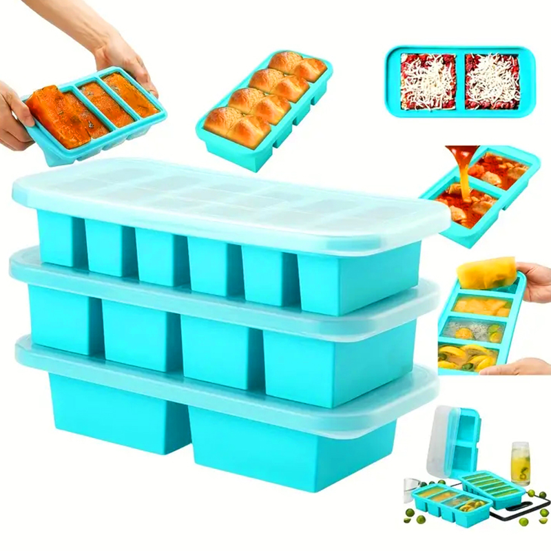 Meal Prep Or Prep Meal - 2 of 3-delige siliconen vriesbakvorm met
