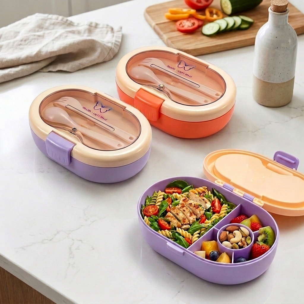 Meal Prep Or Prep Meal - Lekvrije plastic bento lunchbox met bestek,