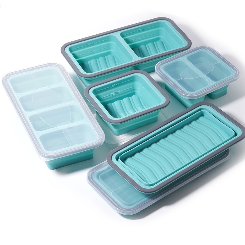 Meal Prep Template - Diepvriesbak met deksel, 2 stuks siliconen