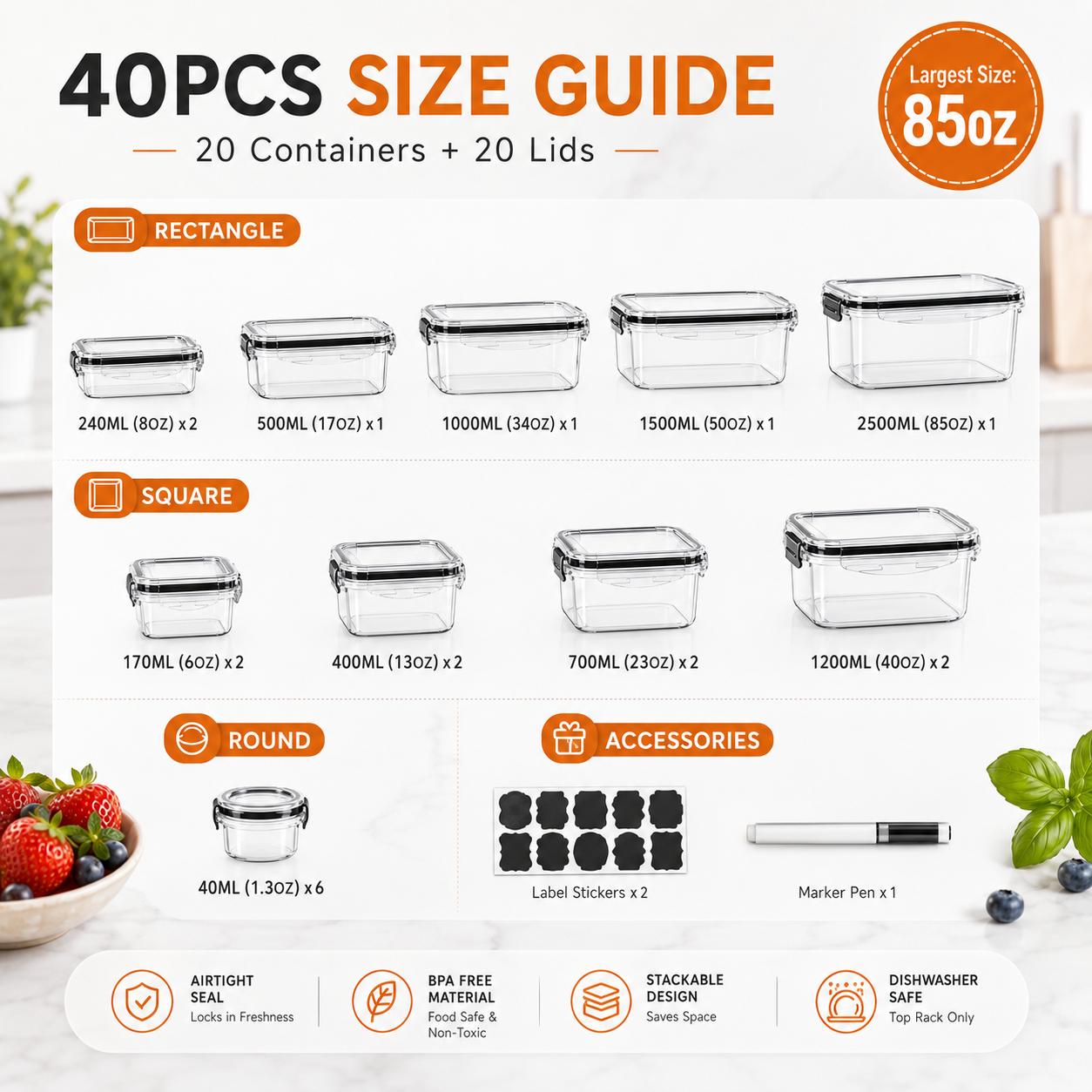 50 stuks/25-pack luchtdichte v - Meal Prep Kitchen recensie en prijs